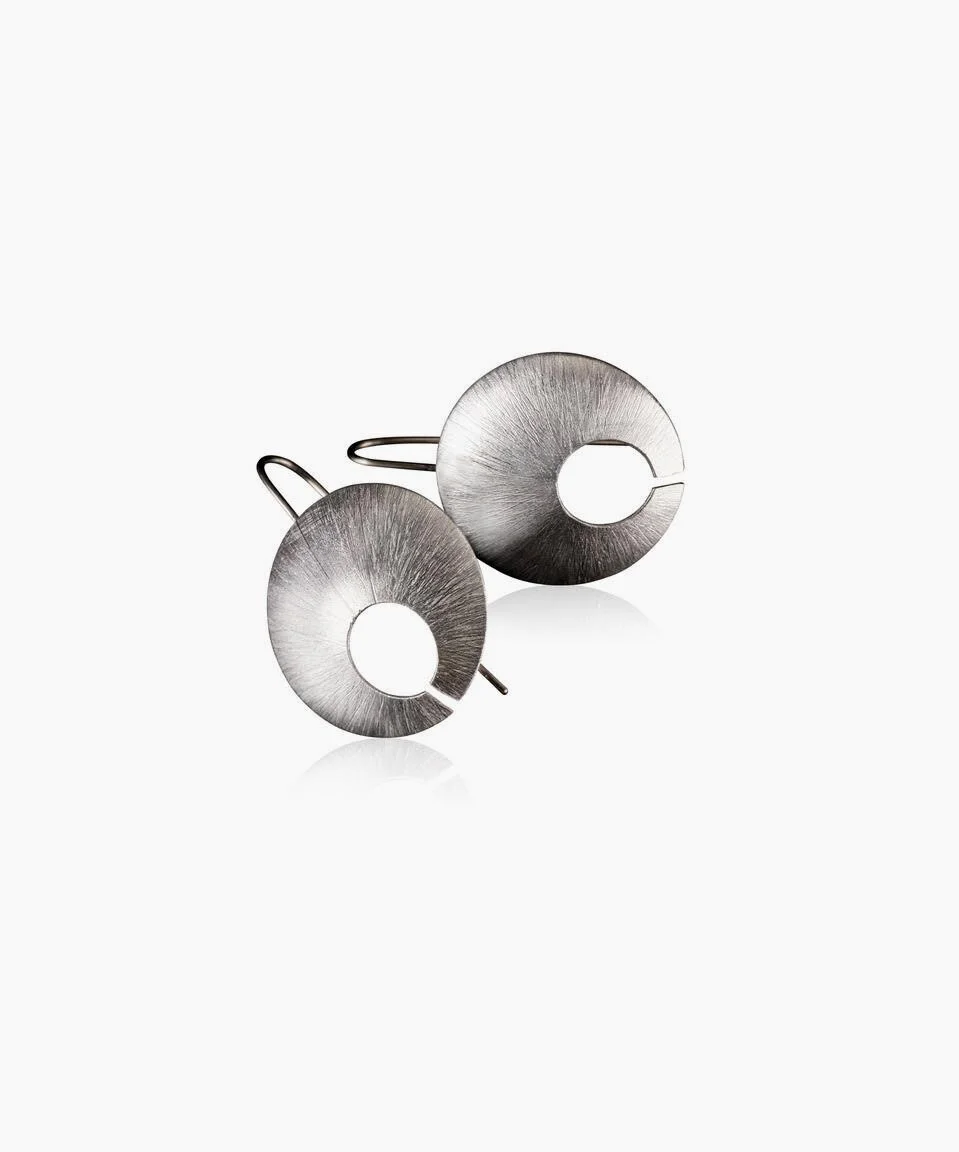 SILVER KEYHOLE EARRINGS