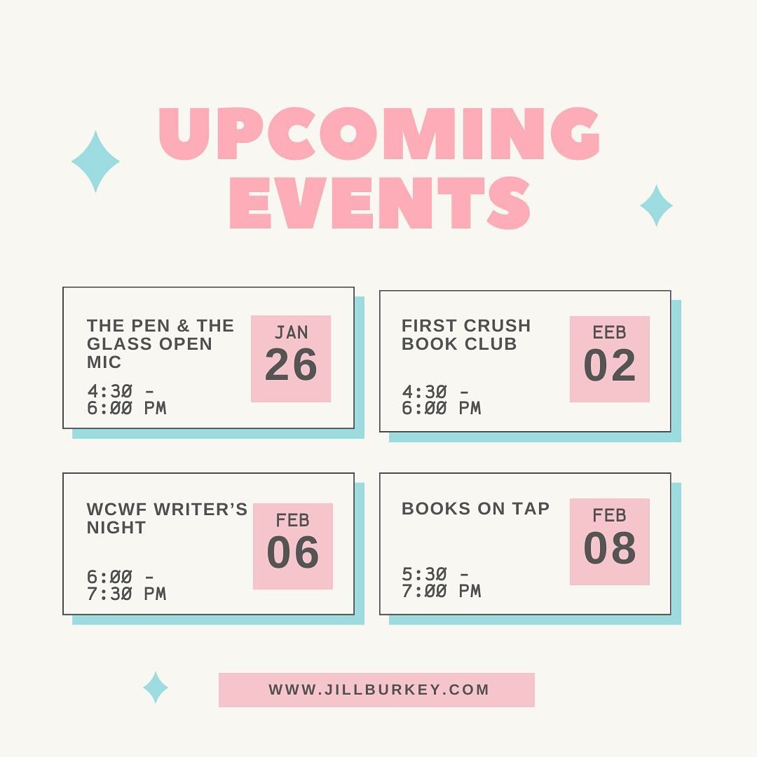 There are lots of great writing and reading events coming up in western Colorado! For a full list with more information, go to my website at www.jillburkey.com.

If you have an event you would like me to add, email the info to me at jillbwriter@outlo