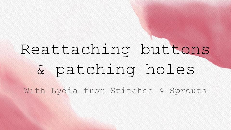 Reattaching buttons  & patching holes.jpg