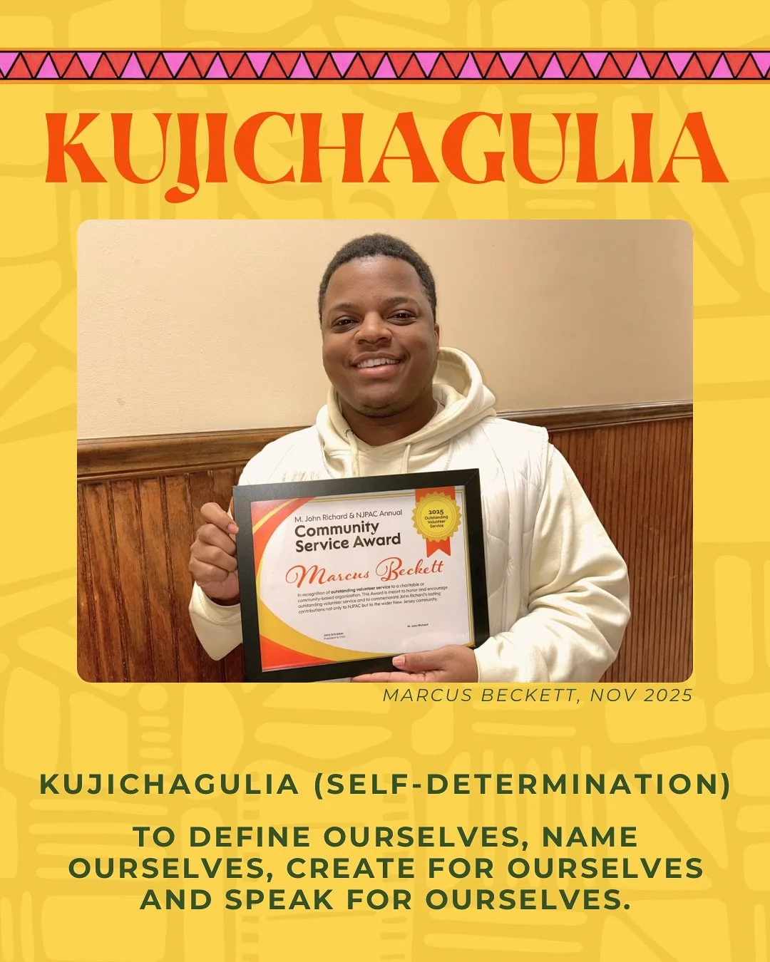 Habari Gani? Kujichagulia!

On the second day of Kwanzaa, we honor Self-Determination; to define ourselves, name ourselves, create for ourselves and speak for ourselves.

We are proud to uplift Aurway founding member @moreso.marcus , recipient of the