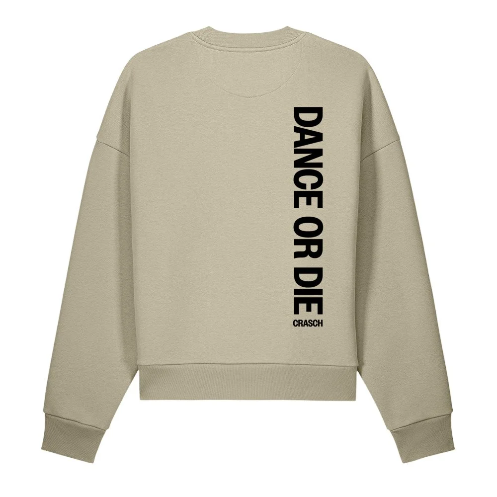 Back view of the bone Crasch Out Mistress organic cotton sweatshirt