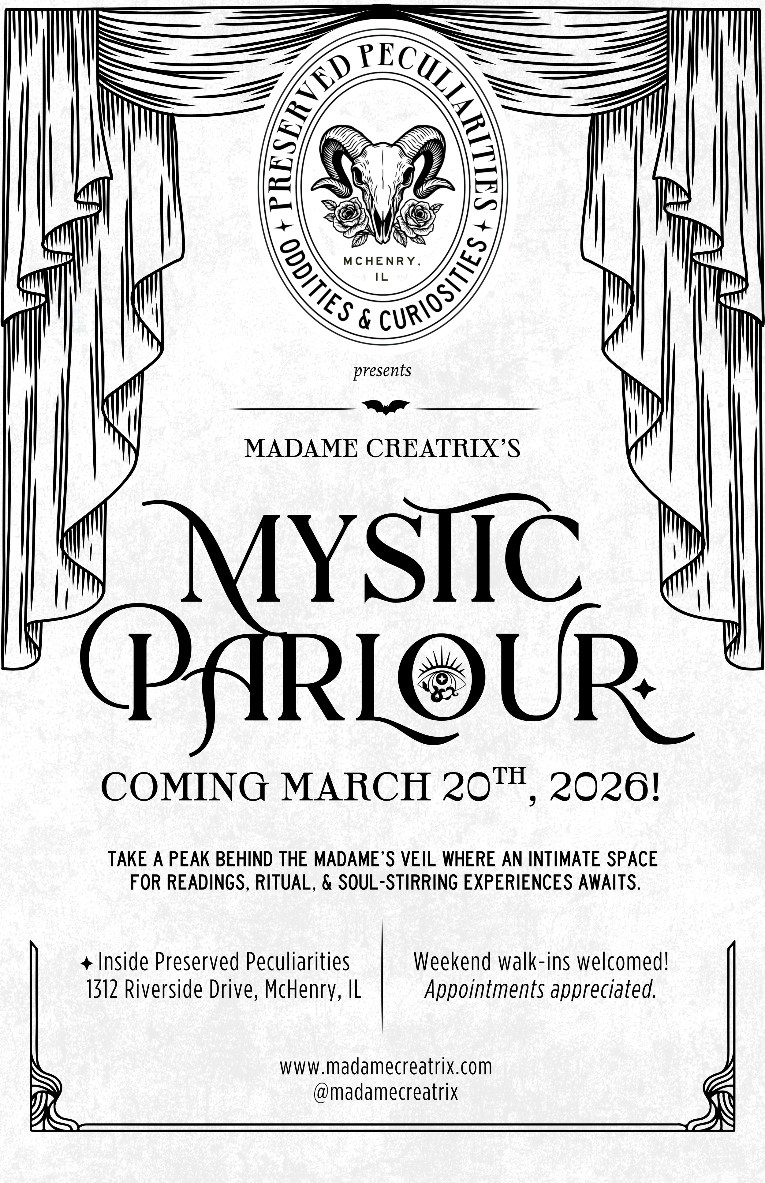 Mystic Parlour resurrected! | Opening Weekend March 20th, 2026 inside Preserved Peculiarities