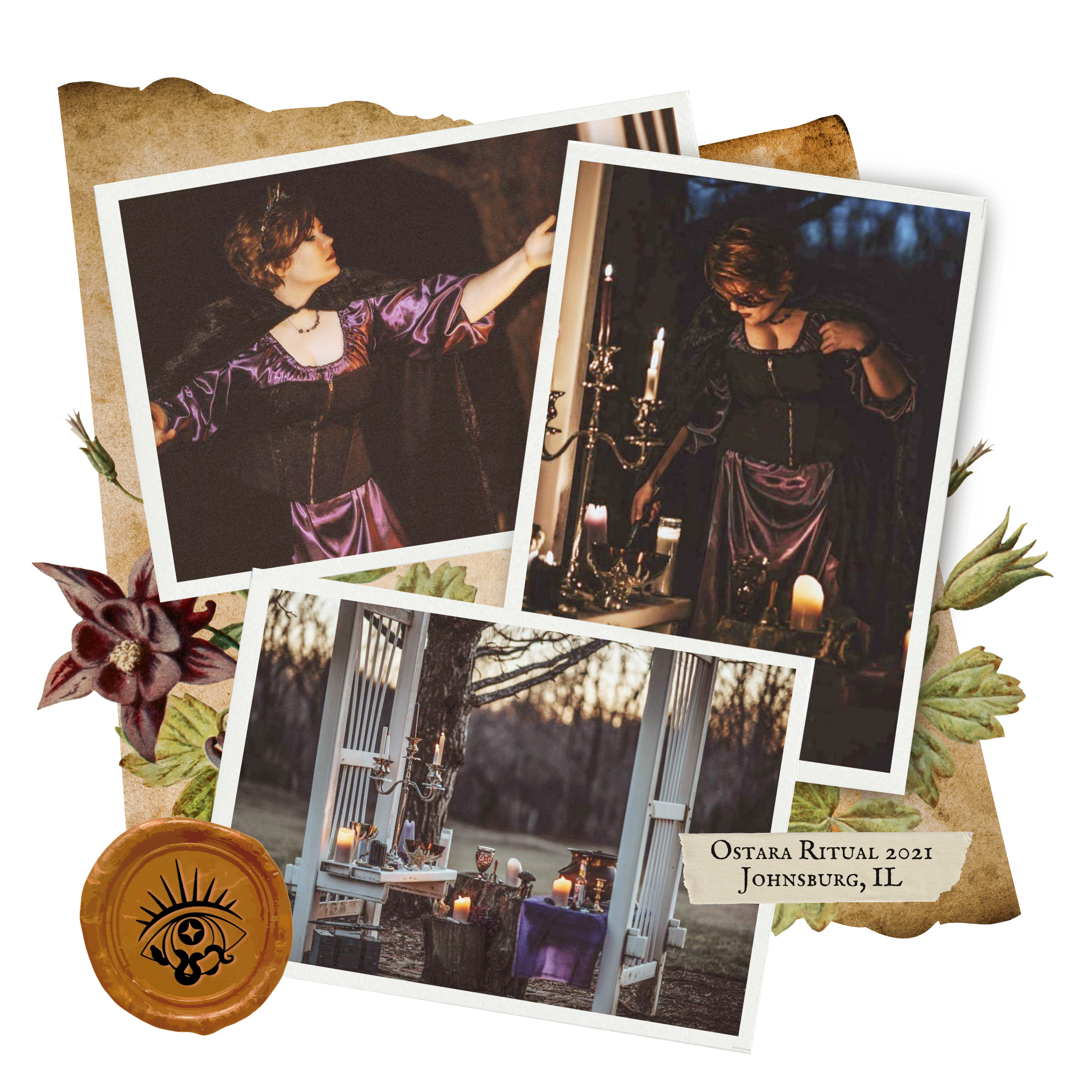 Madame Creatrix Conducting a Ritual Outdoors for Ostara in 2021.