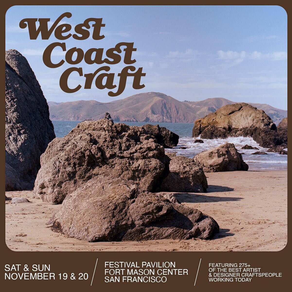 Join us for a fun weekend at Fort Mason for @westcoastcraft! We&rsquo;ll be hanging out from 10am to 6pm with all the pillows and blankets. Can&rsquo;t wait to see you all ✨