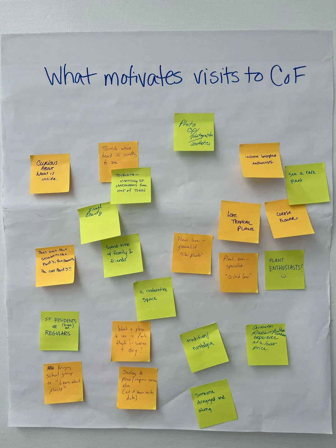 Swiftwing Studio led an interpretive planning workshop to guide the Conservatory team in articulating visitor experience and interpretive message priorities.