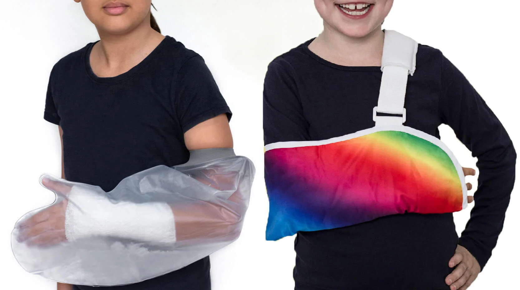 Childs' Arm Sling + Cast Protector Bundle Crazy Casts Arm slings and cast protectors for kids