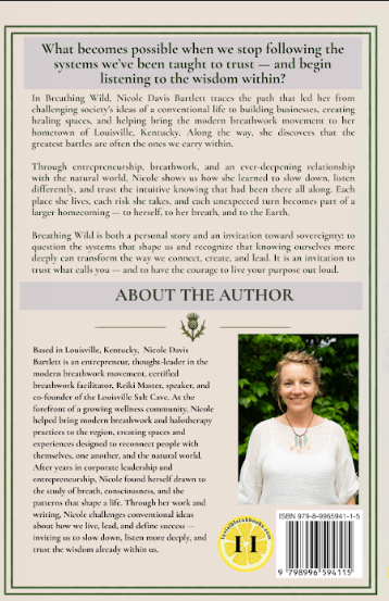 Back cover of Breathing Wilc by Nicole Davis Bartlett