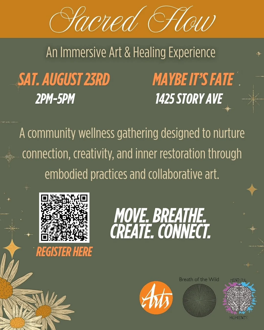 Mark your calendar for this Fund for the Arts-supported collaboration between Mindful Moments with Mo and Breath of the Wild.&nbsp;

We are weaving breath, earth cycles, movement, and creative intuition into this half-day retreat at Maybe it's Fate. 