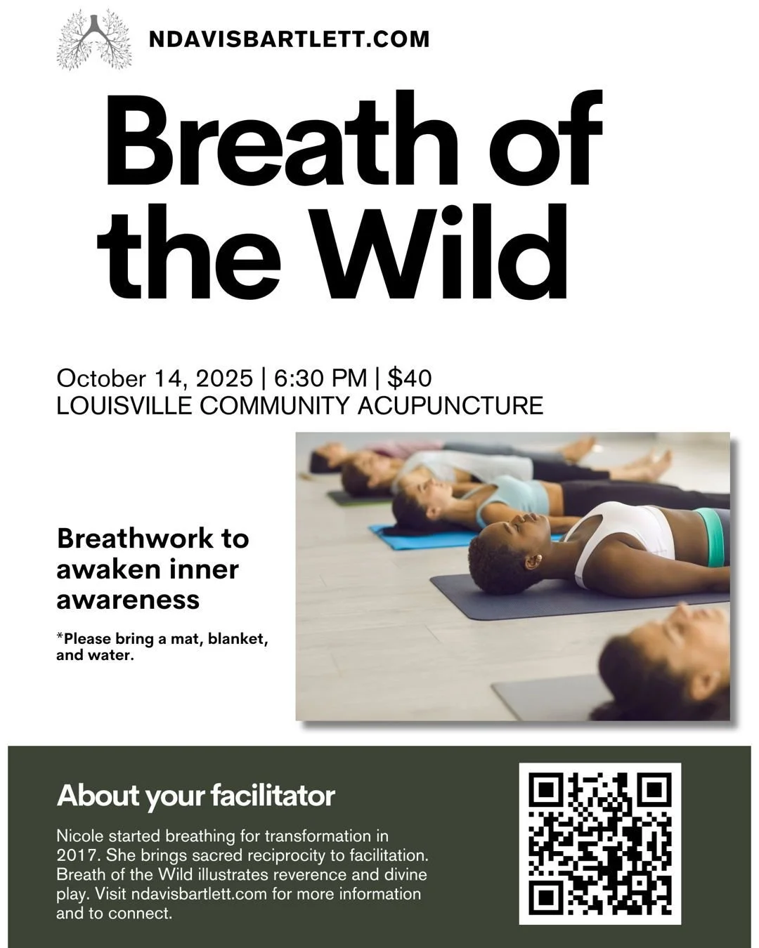 Breathe Into Balance 

What if your breath could help you feel more present and grounded? 

Breathwork is an intentional practice that helps you release stress, quiet the mind, and reconnect with your inner calm. With gentle guidance, you&rsquo;ll le