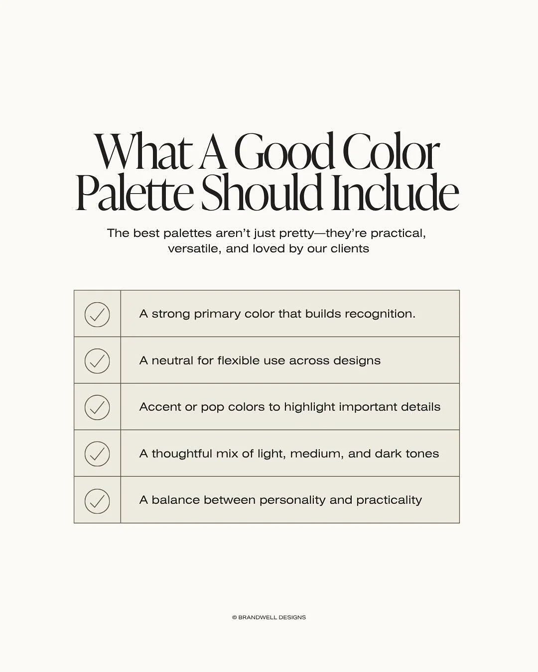 A good color palette isn&rsquo;t just about looking pretty&mdash;it&rsquo;s about feeling right. 🎨
⠀⠀⠀⠀⠀⠀⠀⠀⠀
✨ The right mix of anchor shades, neutrals and accents can bring a brand to life in a way that feels unique and practical.

Some of our favo