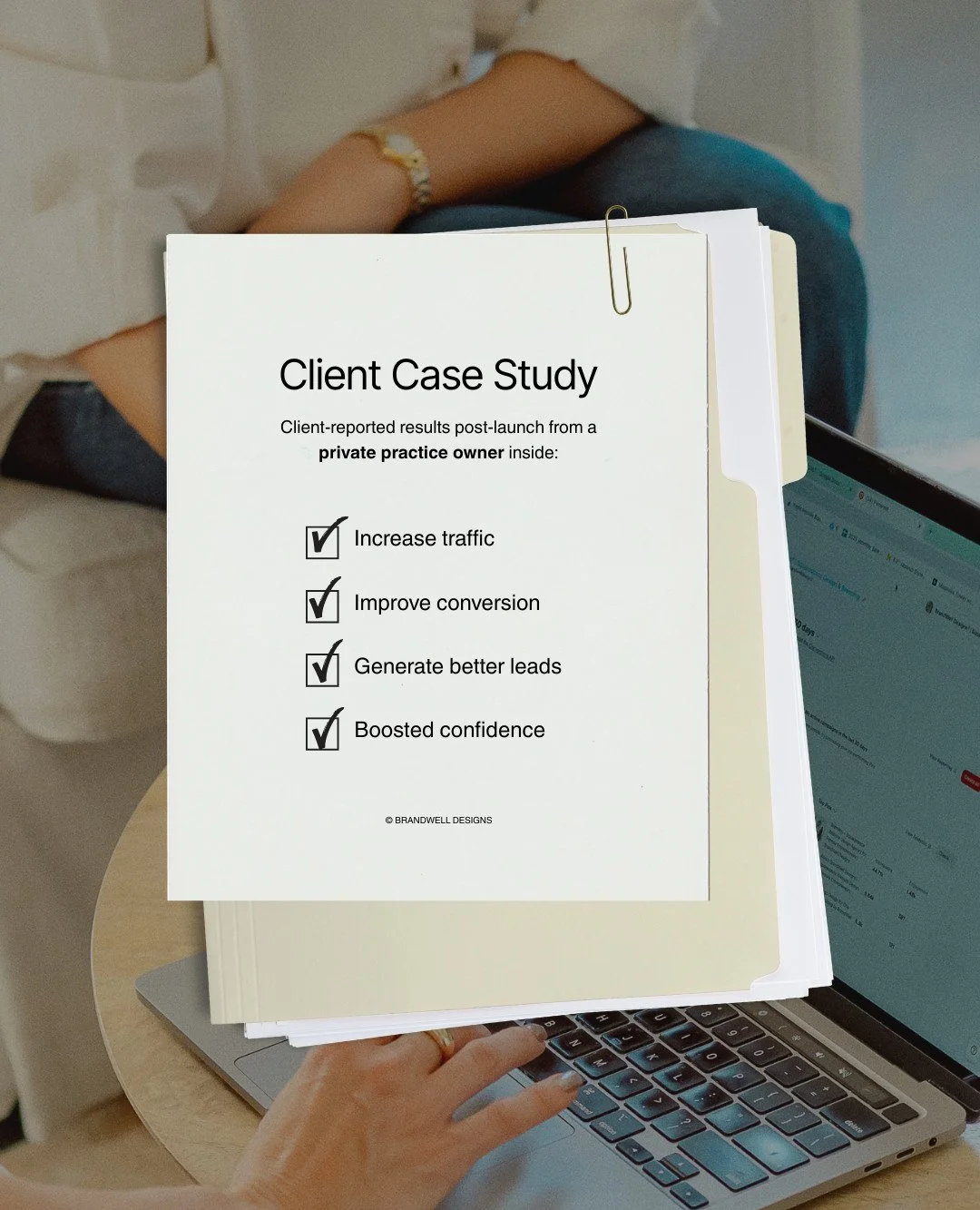 A beautiful brand is great. A brand that performs is better.

When this client came to BrandWell, she needed branding and new website design, so she chose our Signature Suite service. Our team delivered a stunning and strategic new brand identity and