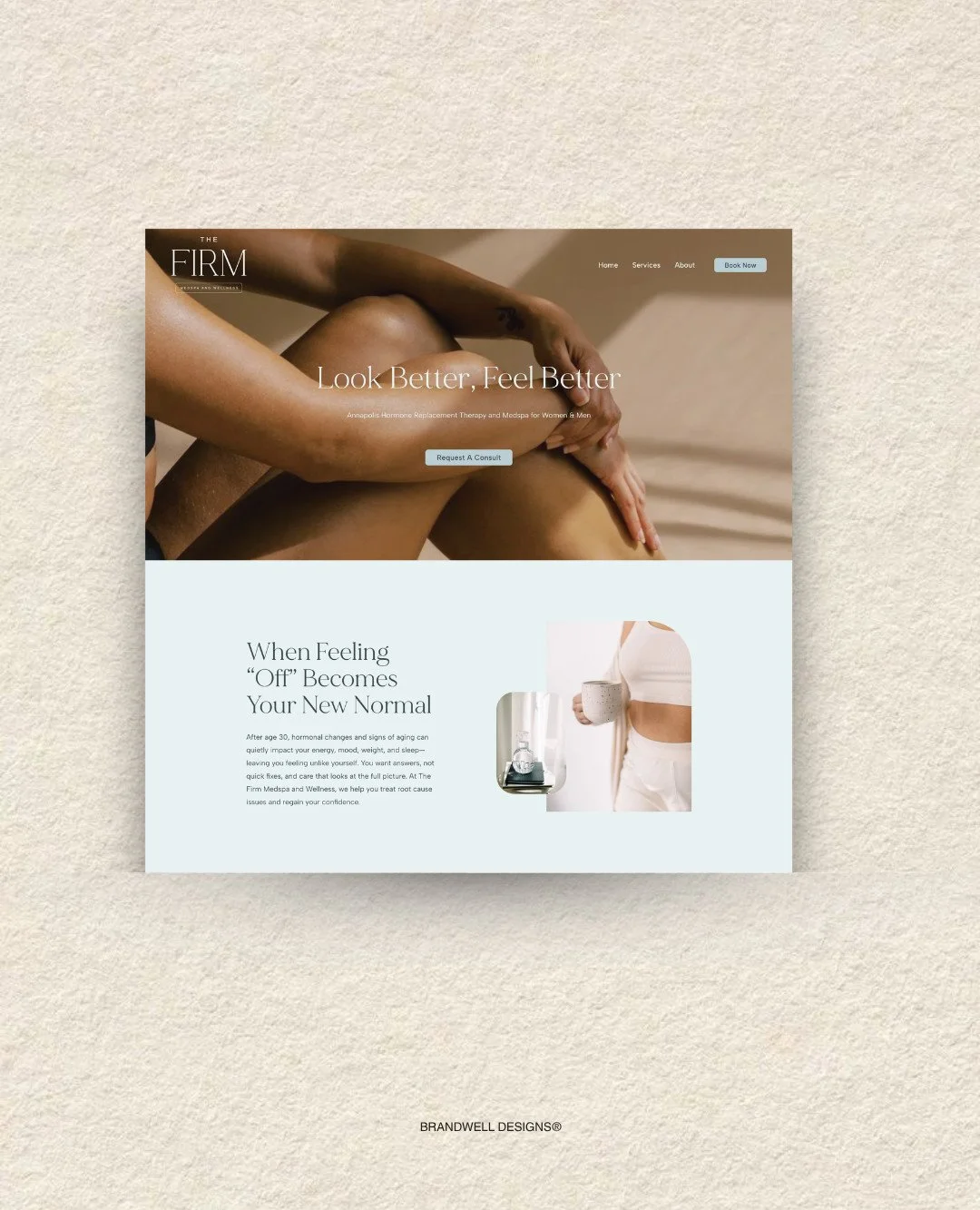 A website that establishes credibility, professionalism, and makes girls say "oh, heck yes" in the first five seconds? That's kind of our thing.

🏷️ BrandWell Designs for @thefirm.medspa