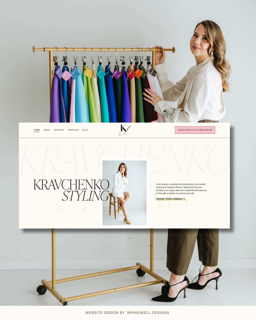 She&rsquo;s in the business of making people look like their best selves, so we did the same for her website! 👡✨💄

Swipe to see the new home for Kravchenko Styling. It&rsquo;s designed to feel just as cool, intentional, and stylish as the gal behin