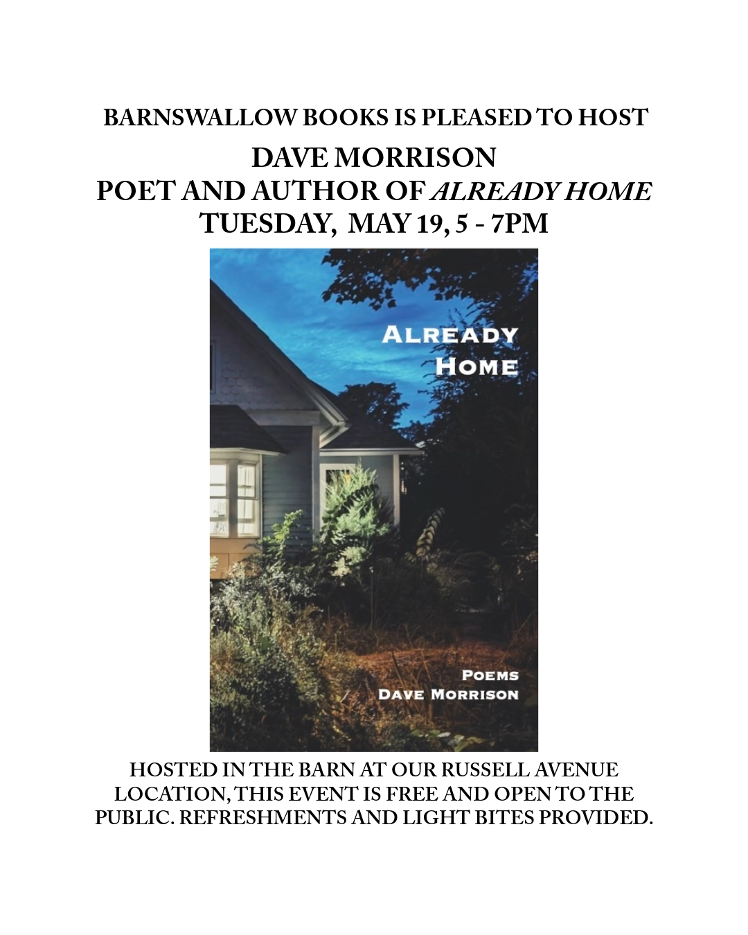 Poetry Reading with Dave Morrison