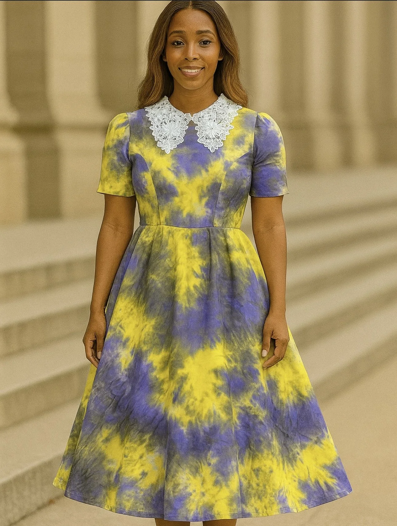 Collard Flare Tie Dye