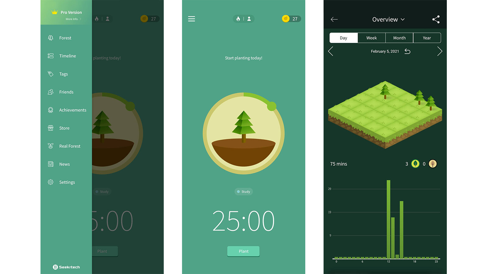 Forest app home page