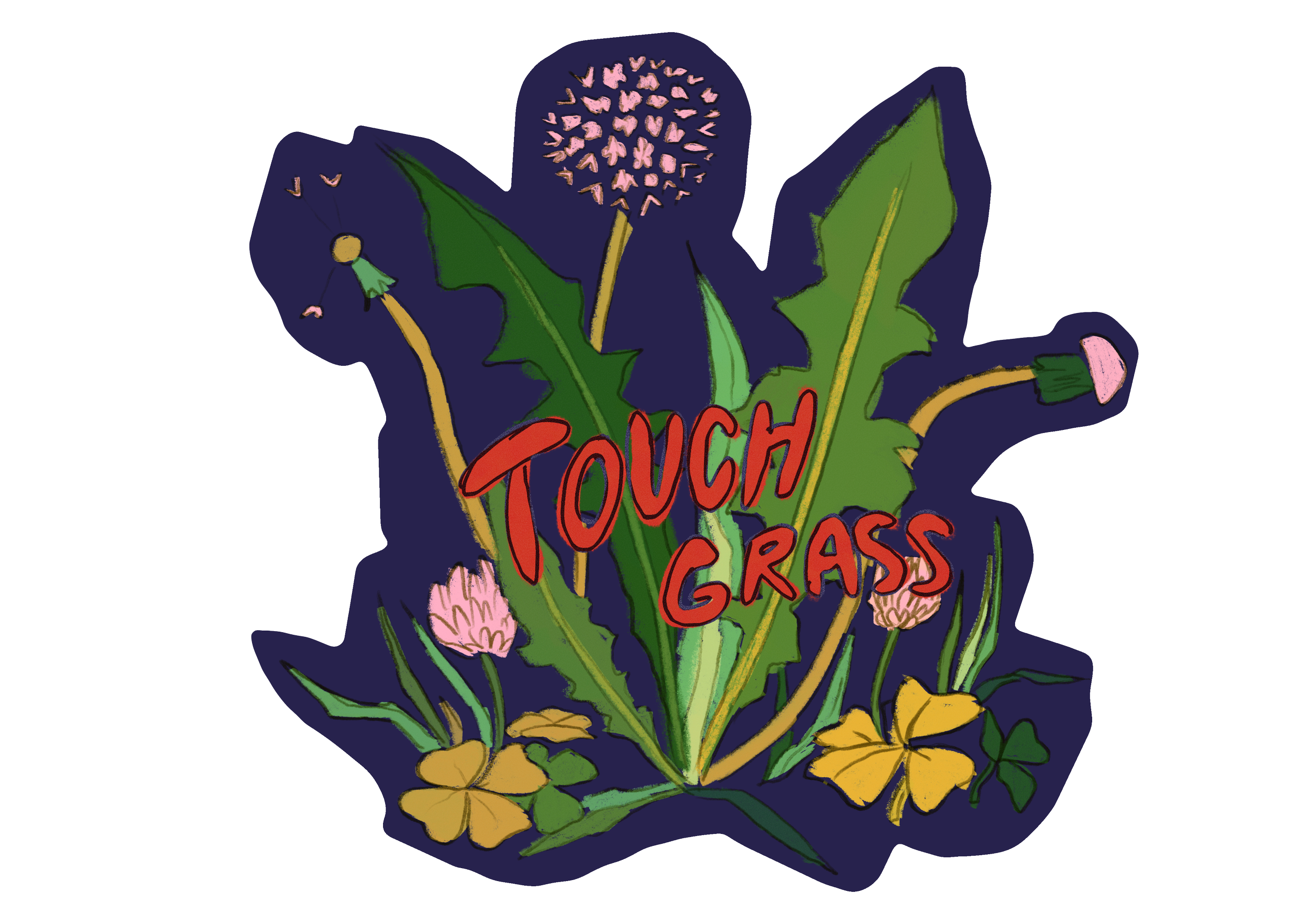 Touch Grass Sticker