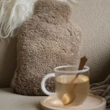 Sheepskin Hot Water Bottle Cover + Bottle