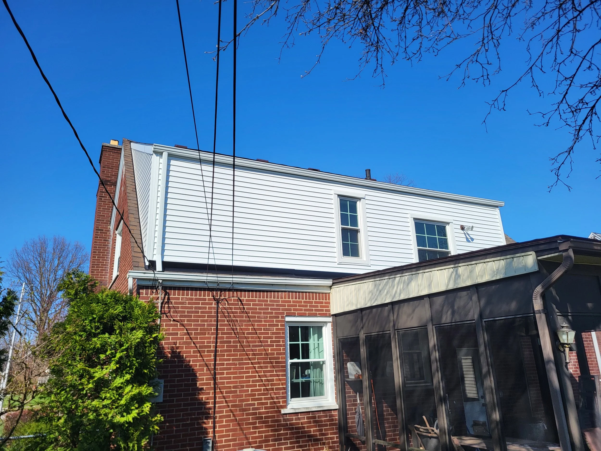 2nd story dormer after an addition.