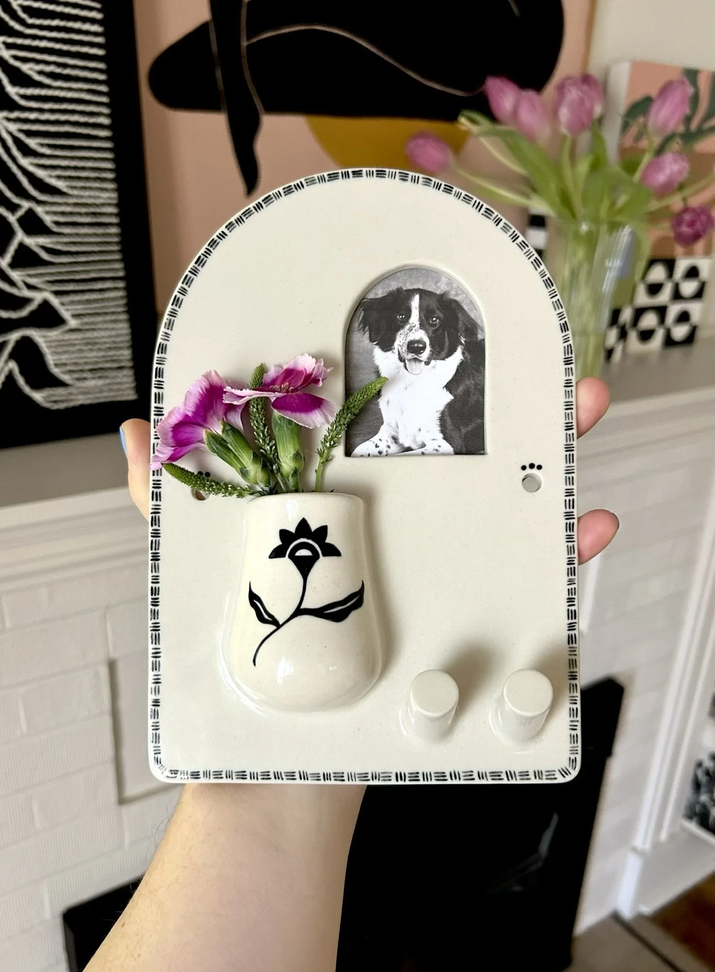 Floral Wall Vase Frame Hook