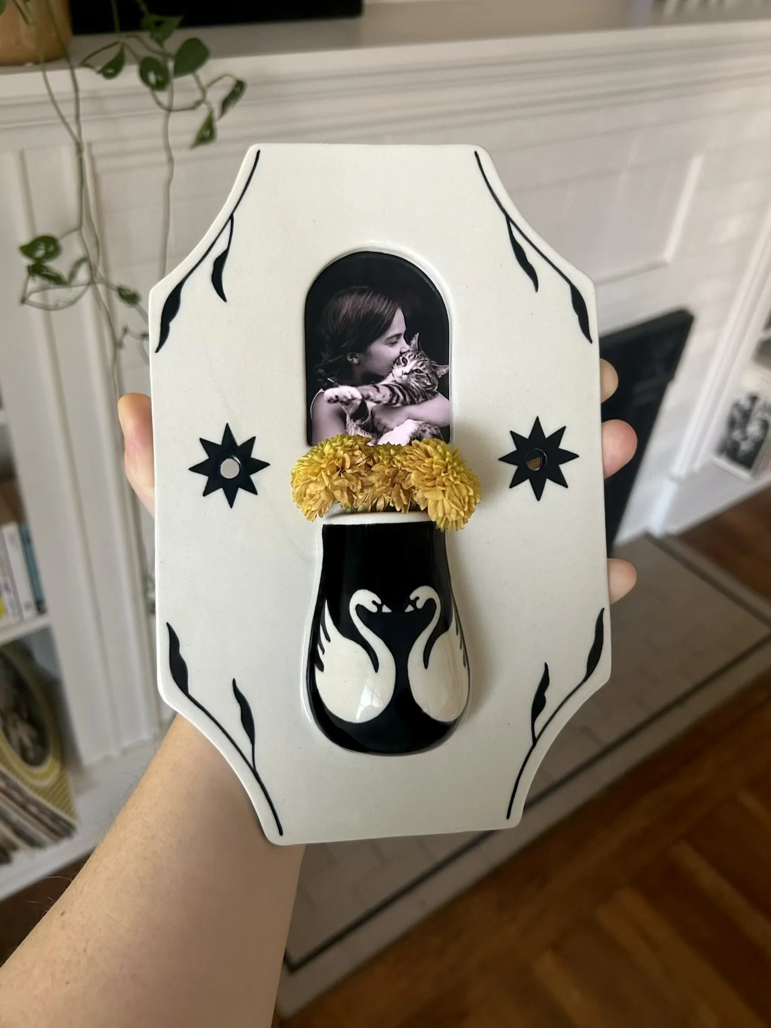 Love Birds Wall Vase Frame