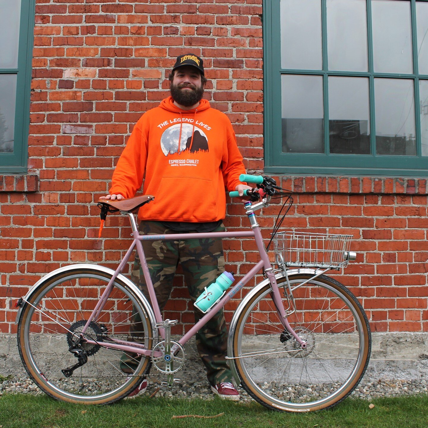 Woweeee! Graham came to us with an assignment: Make this Crust bike old school BMX with some classy silver bling but also a basket and gearing that makes sense for an adult in Seattle. 

I give you: This beautiful person with an also beautiful bike. 