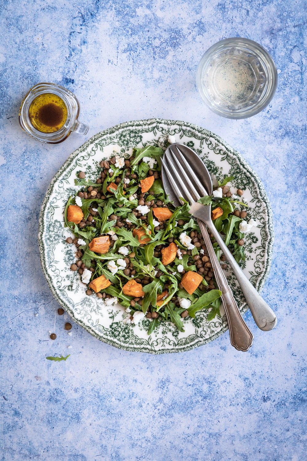 Lentil, Arugula and Sweet Potato Salad With Feta Cheese — Katerina Retoudis  | Pinterest Marketing Specialist