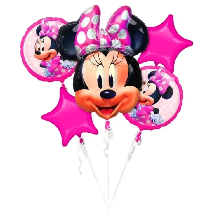5 Piece Minnie Mouse Mylar Balloon Bouquet