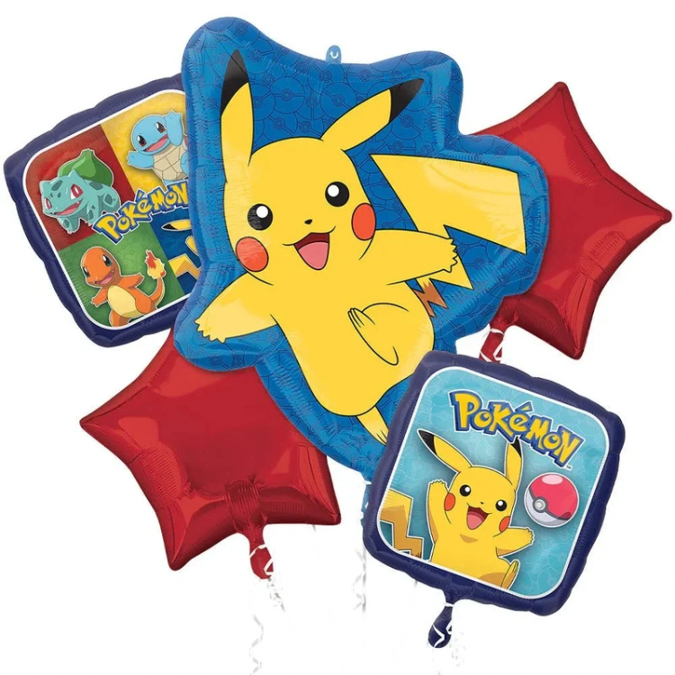 5 Piece Pokémon Mylar Balloon Bouquet