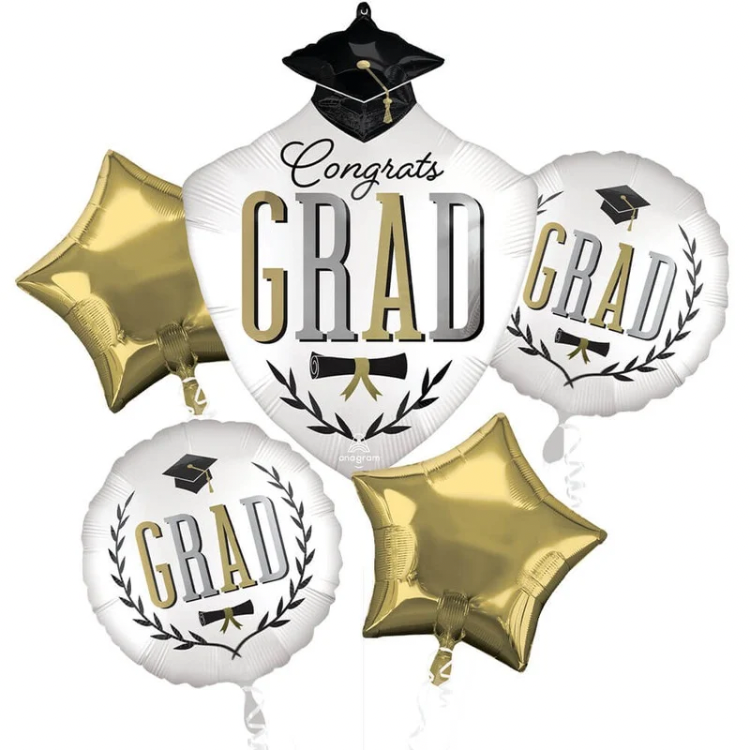 5 Piece Congrats Grad Mylar Balloon Bouquet