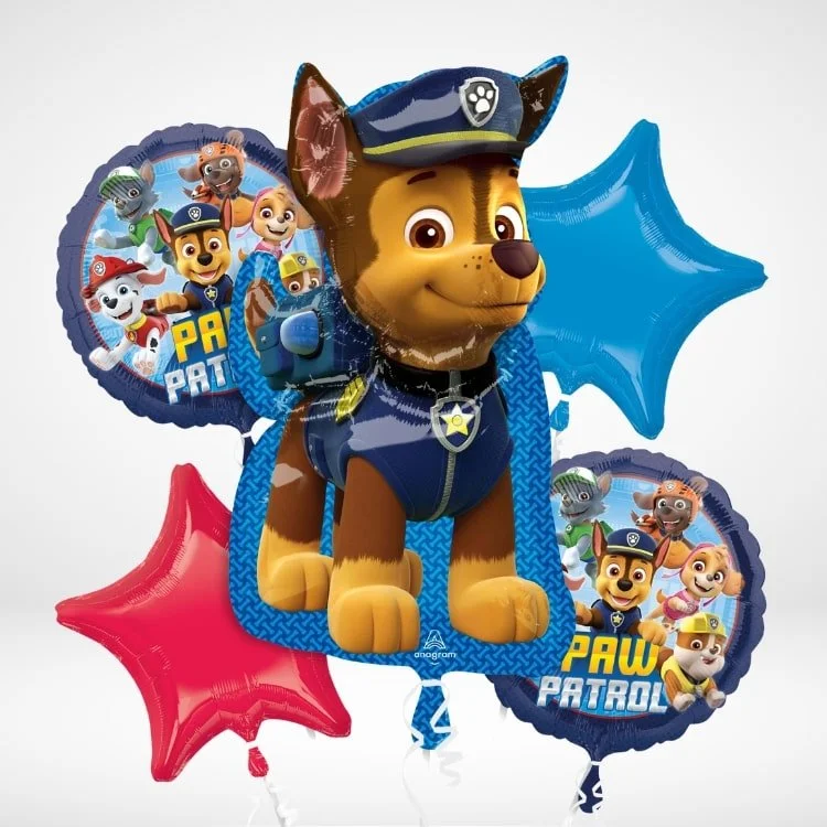 5 Piece Paw Patrol Mylar Balloon Bouquet