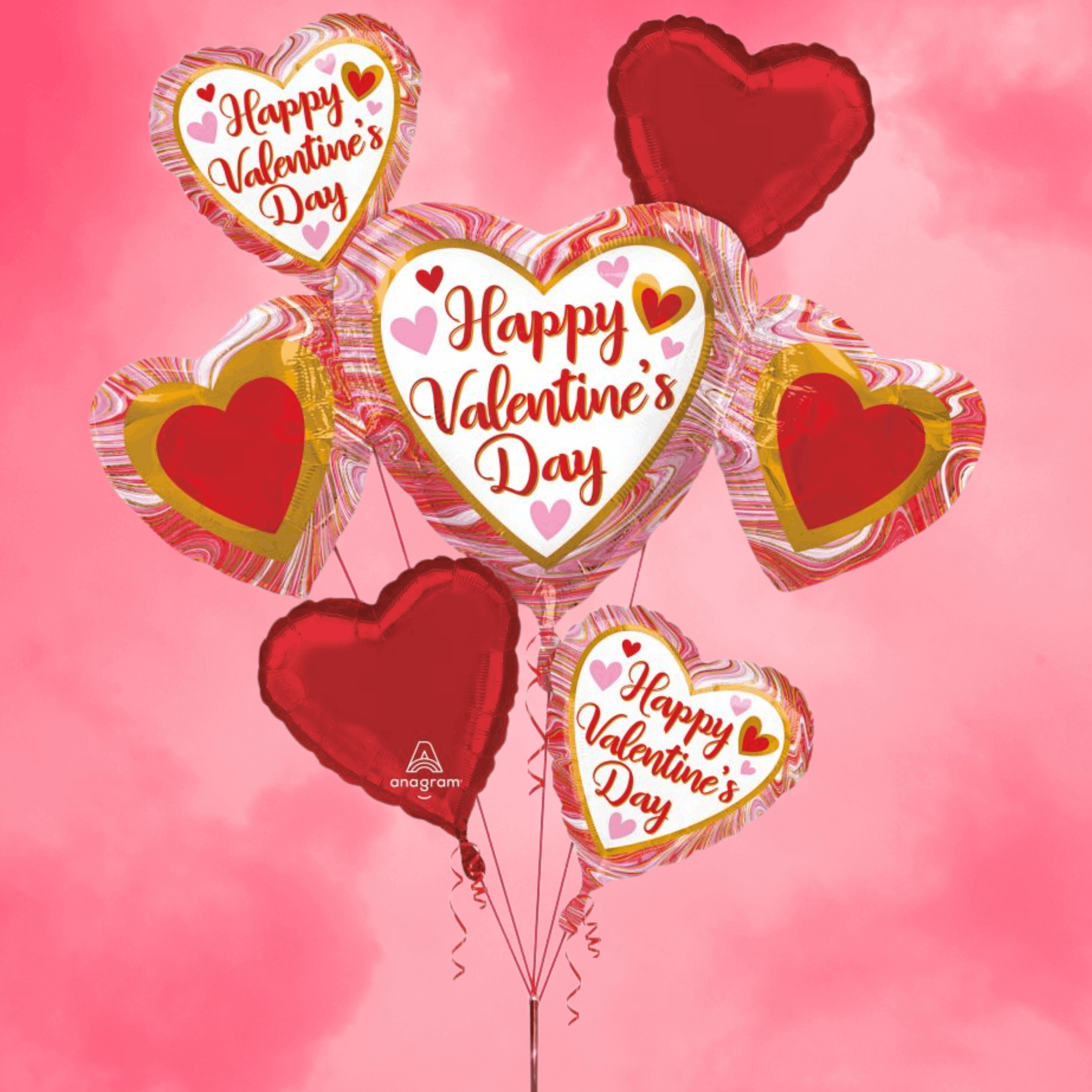 5 Piece Happy Valentine's Day Balloon Bouquet