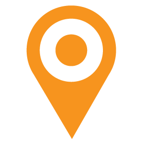 Orange map location pin icon.
