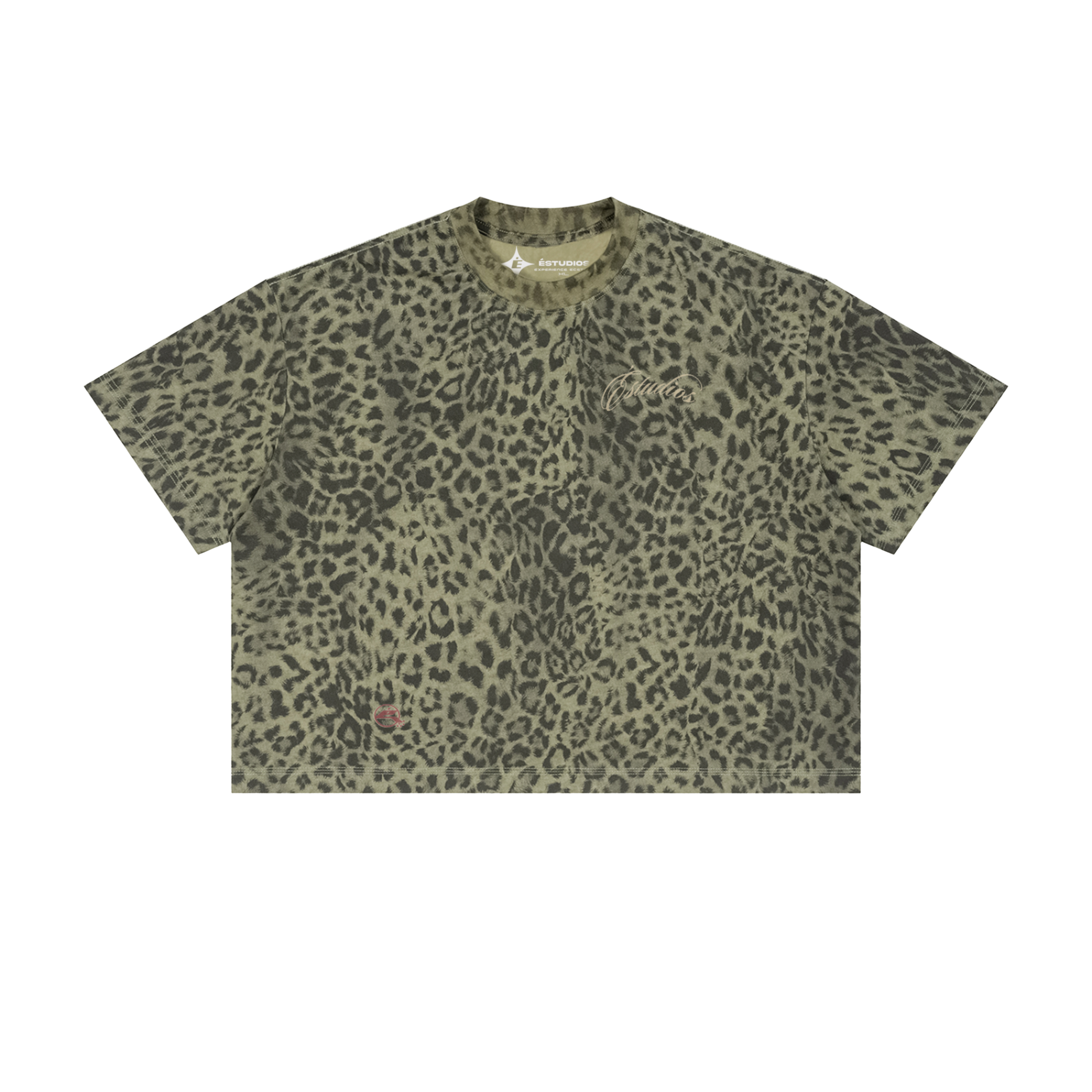 Green Leopard Print Tee