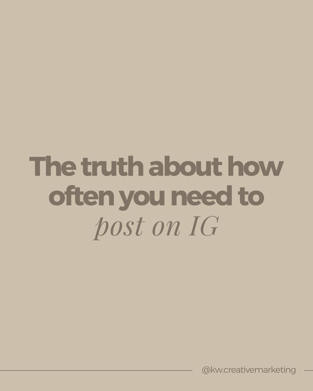 How often should you ACTUALLY post on IG? 

There's no one-size-fits-all posting strategy and anyone who tells you there is, probably is forgetting the reality that every business is different and has different goals/resources/content/audiences. 

Th