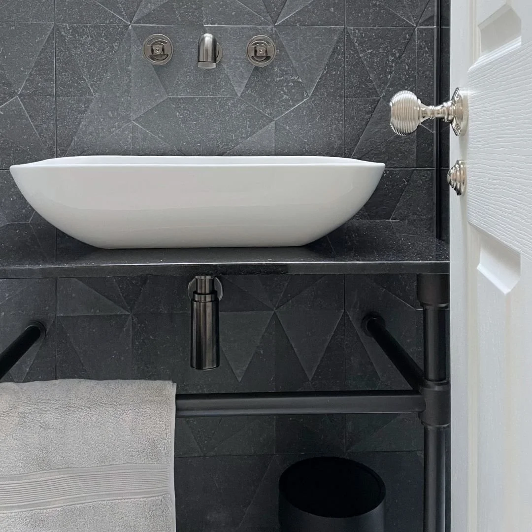 Bathrooms don't have to be bland or flowery! Even in a period property. For this home on the south coast, we included a contemporary wet room on the ground floor for those post surf hot showers!