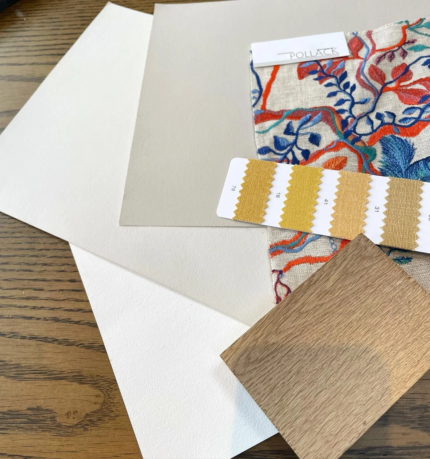 This is the moodboard for the nusery at our Regent Cottage project. Soft colours and panelling are offset with a stunning embroidered fabric in bright colours and sweet wall stickers to create a magical room for a little boy.