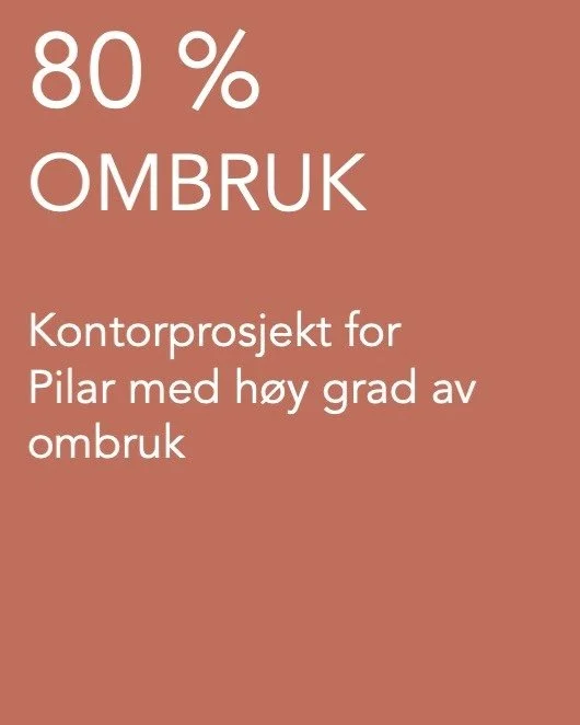 Med h&oslash;y grad av ombruk viser Pilar hvordan b&aelig;rekraftige valg kan kombineres med funksjonelle og attraktive omgivelser.