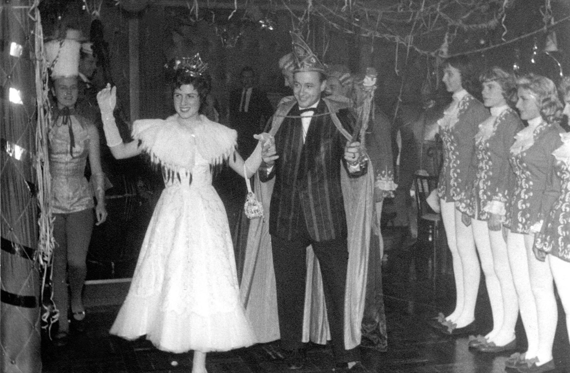 Faschingsprinzenpaar Albert und Solveig Schmöger 1957.