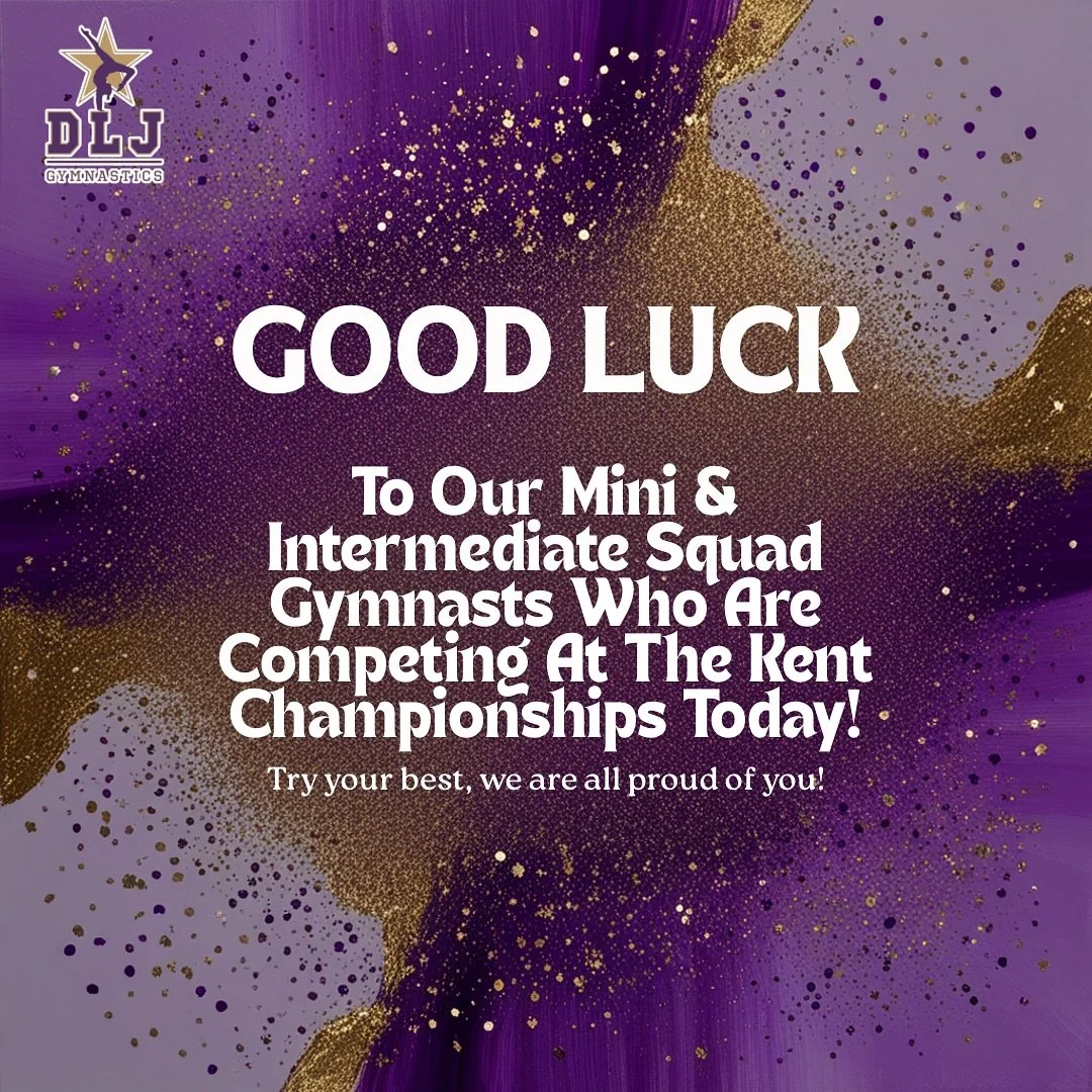 Good luck to our mini squad and Intermediate squad gymnasts who are competing at the Kent championships today!⭐️

Your coaches are so proud of all the work you have put in recently. Go out there, do your best and most importantly have fun💜
&mdash;&m