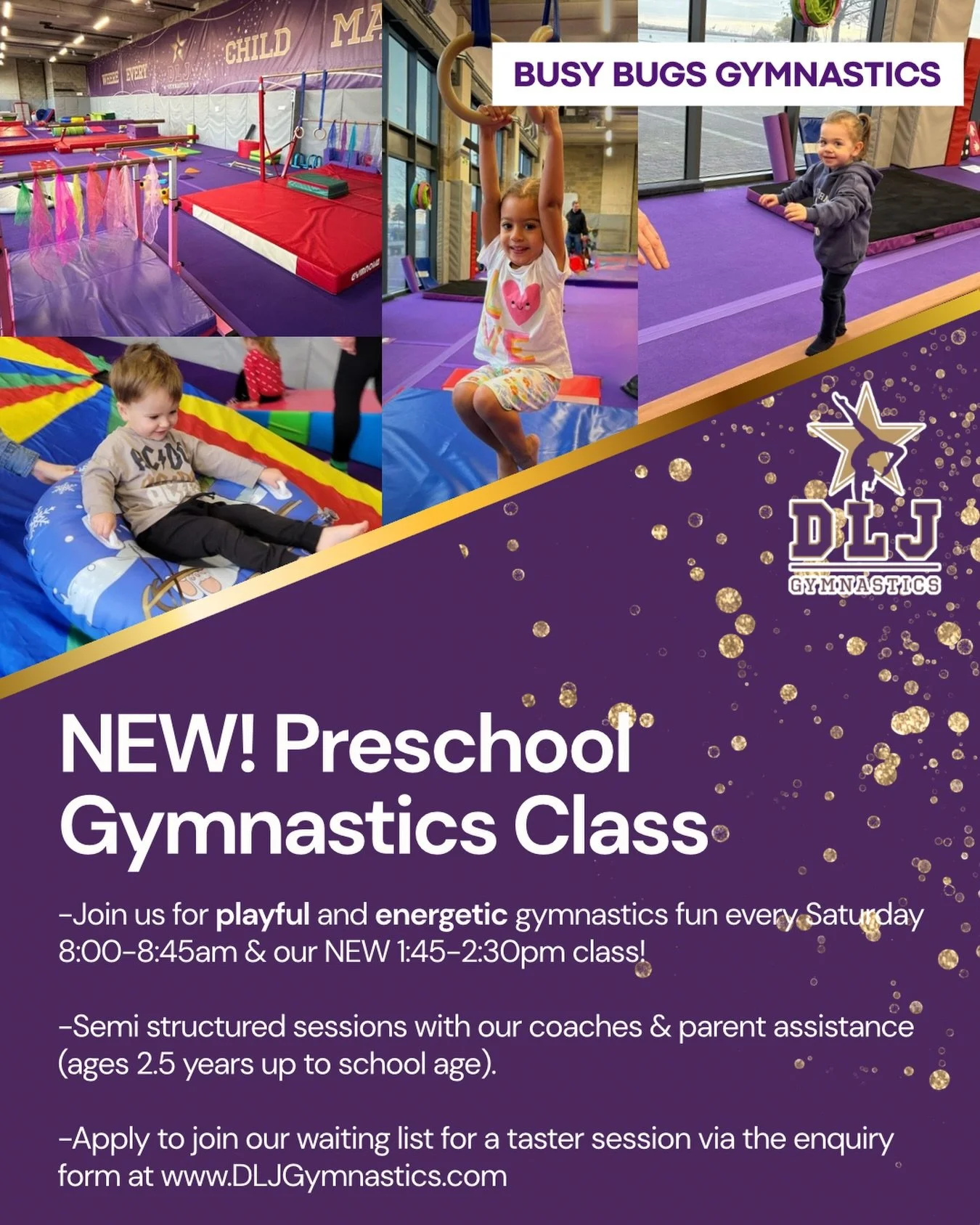 NEW preschool gymnastics class from 1:45-2:30 every Saturday! To join our waiting list for this class head to our website💜
&mdash;&mdash;&mdash;&mdash;&mdash;&mdash;&mdash;&mdash;&mdash;&mdash;&mdash;&mdash;&mdash;&mdash;&mdash;&mdash;&mdash;&mdash;