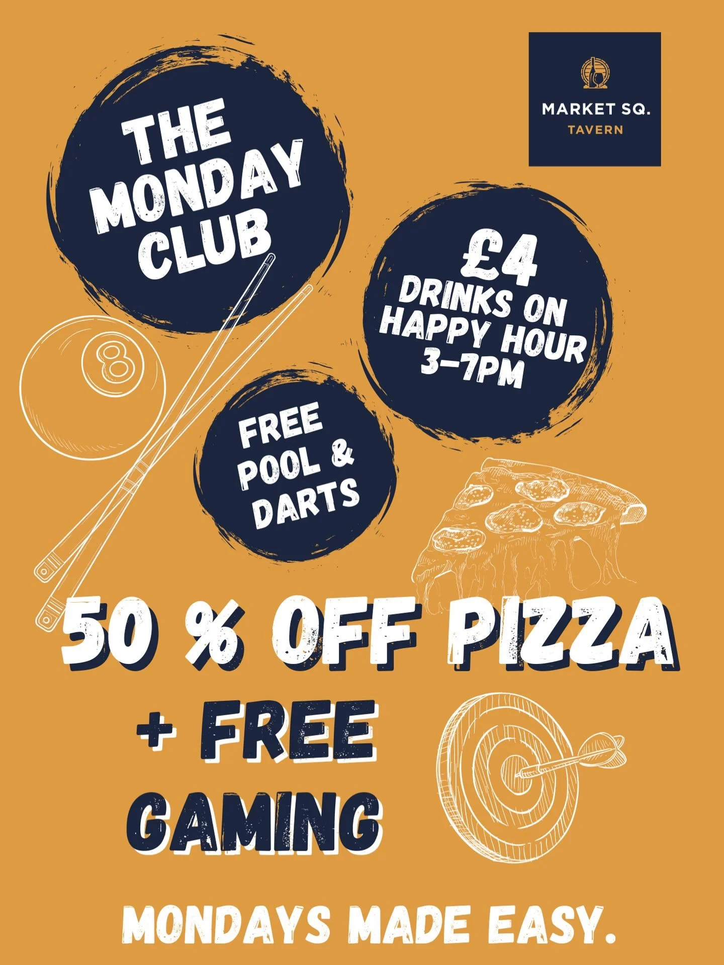 🏴󠁧󠁢󠁥󠁮󠁧󠁿Up late celebrating England? We&rsquo;ve got tea sorted. 🍕🍻

If last night&rsquo;s match has left you running on caffeine and good vibes, skip the cooking tonight and let us do the hard work👌🏻

⚽ Monday Club is back from 4pm:
🍕 50%
