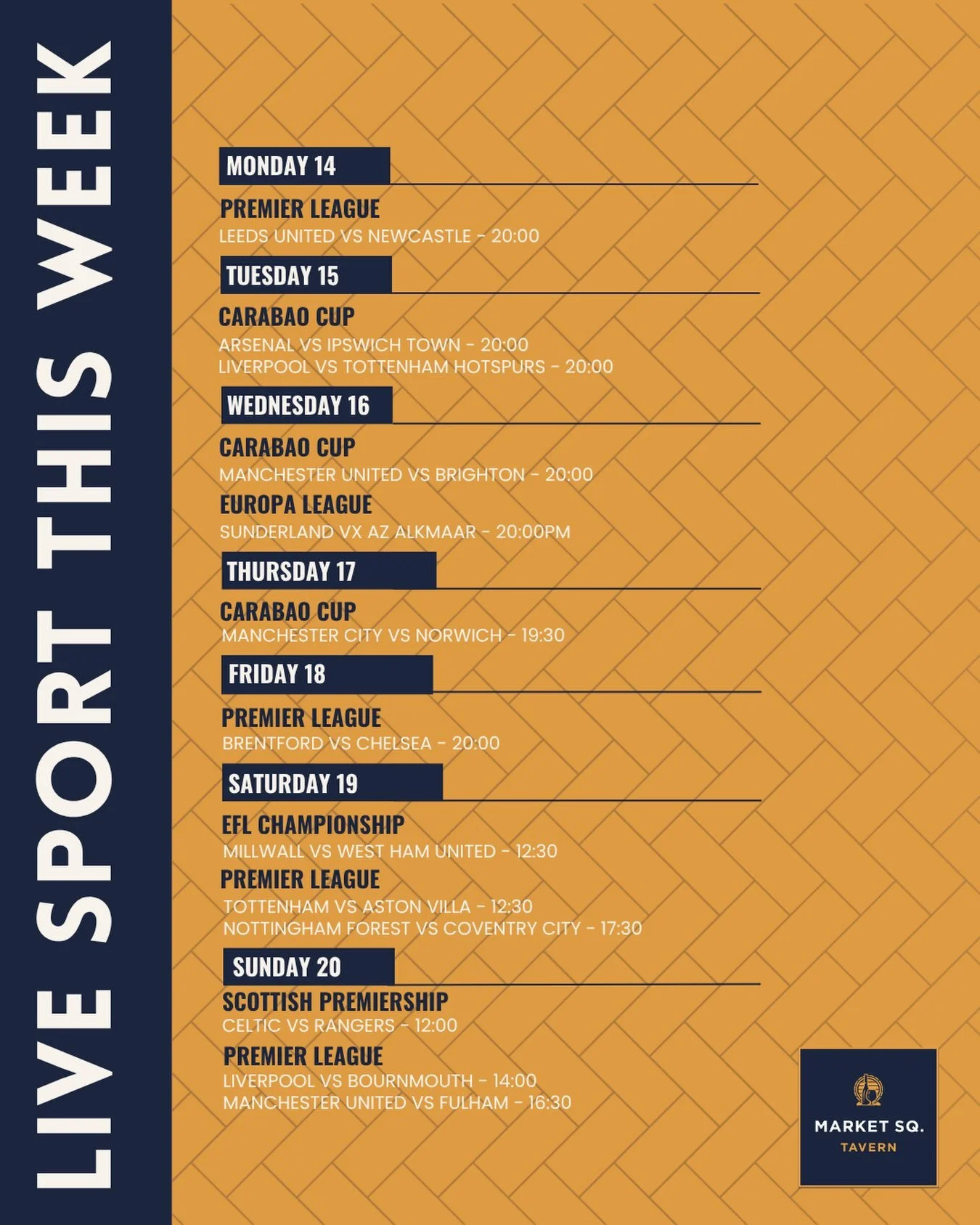 Kick off the week with Monday Night Football ⚽️ 

💙💛 Leeds v Newcastle United - 8pm 🖤🤍

🍻 Enjoy happy hour until 7
FREE 🎱 and 🎯 PLUS 
50% OFF pizzas! 🍕 

There&rsquo;s no where else to be! See you at MST 😊