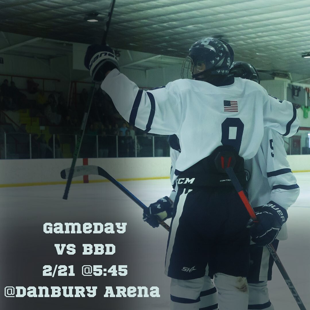 GAMEDAYYYY ⚒️ No plans for break? No problem, the Staples hockey team has you covered! pull up to Danbury Arena to watch the boys play against BBD at 5:45 🥅