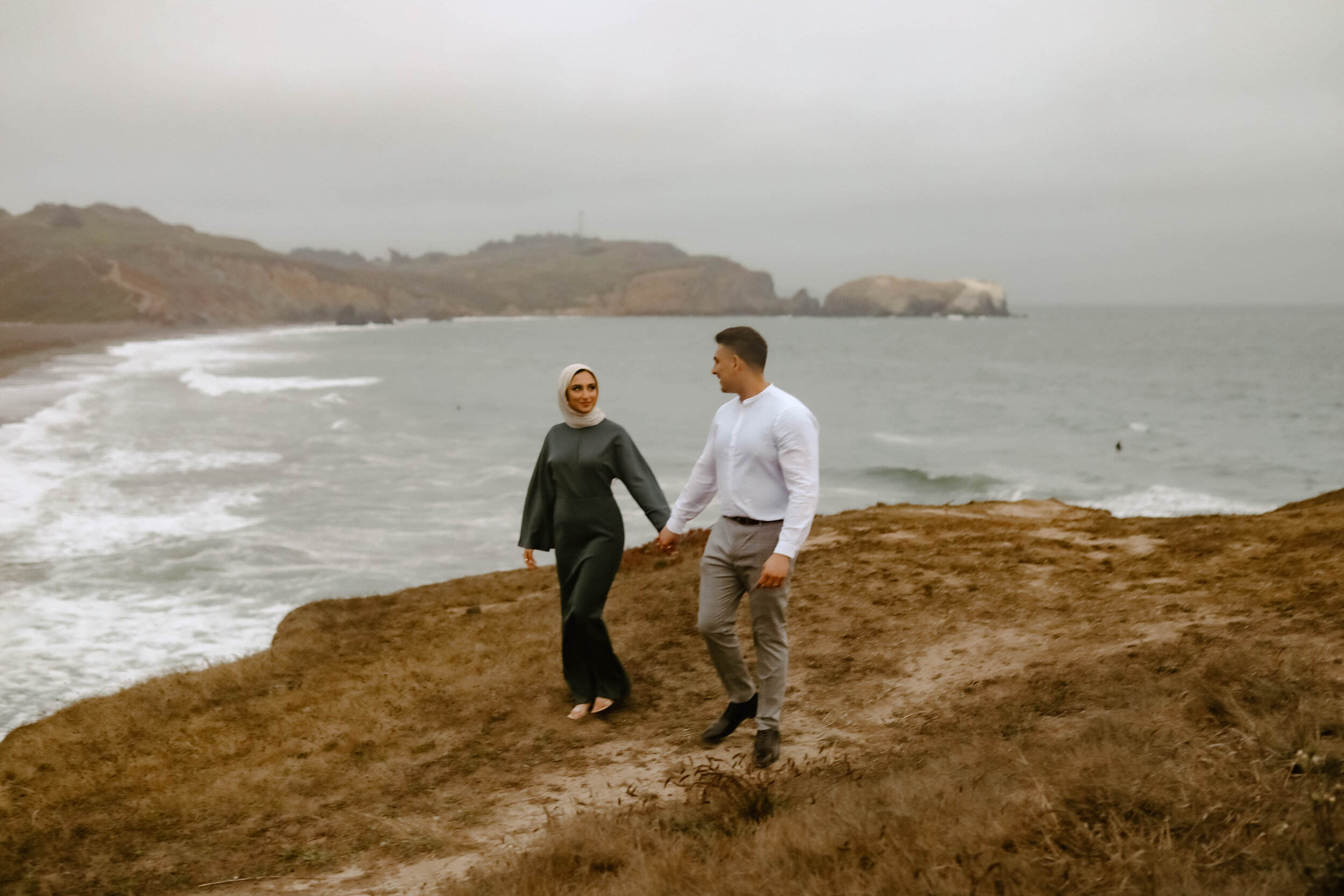 Sausalito beach bay area engagement session