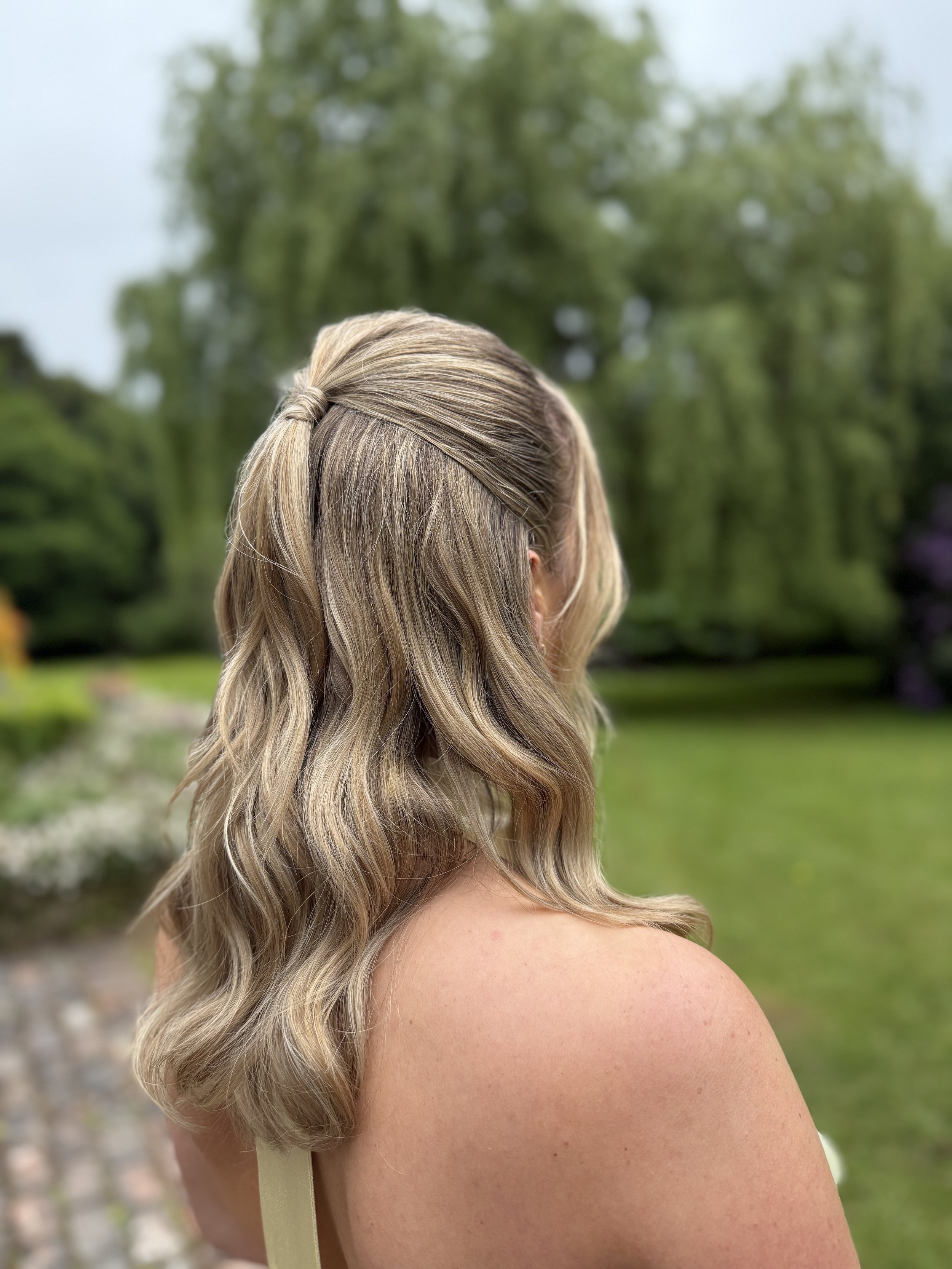 Sleek half up hair style London