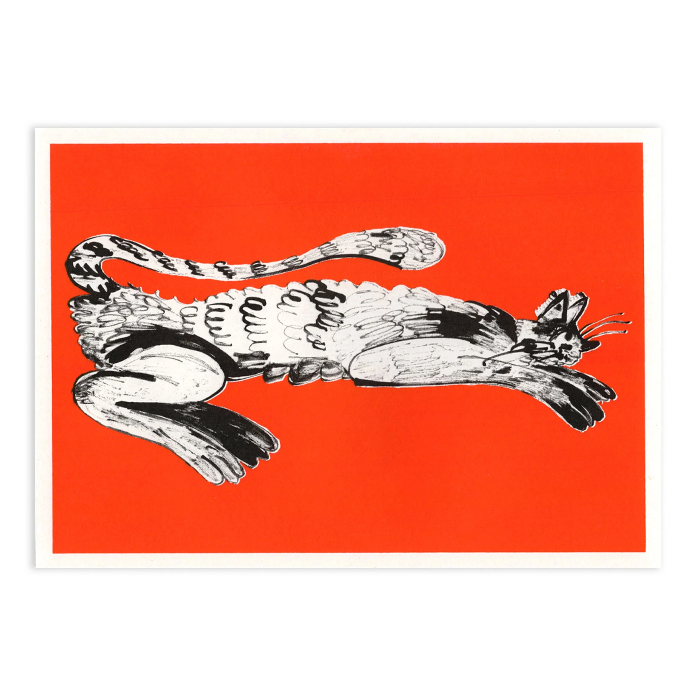 Leaping Cat: Riso Print A3/A5