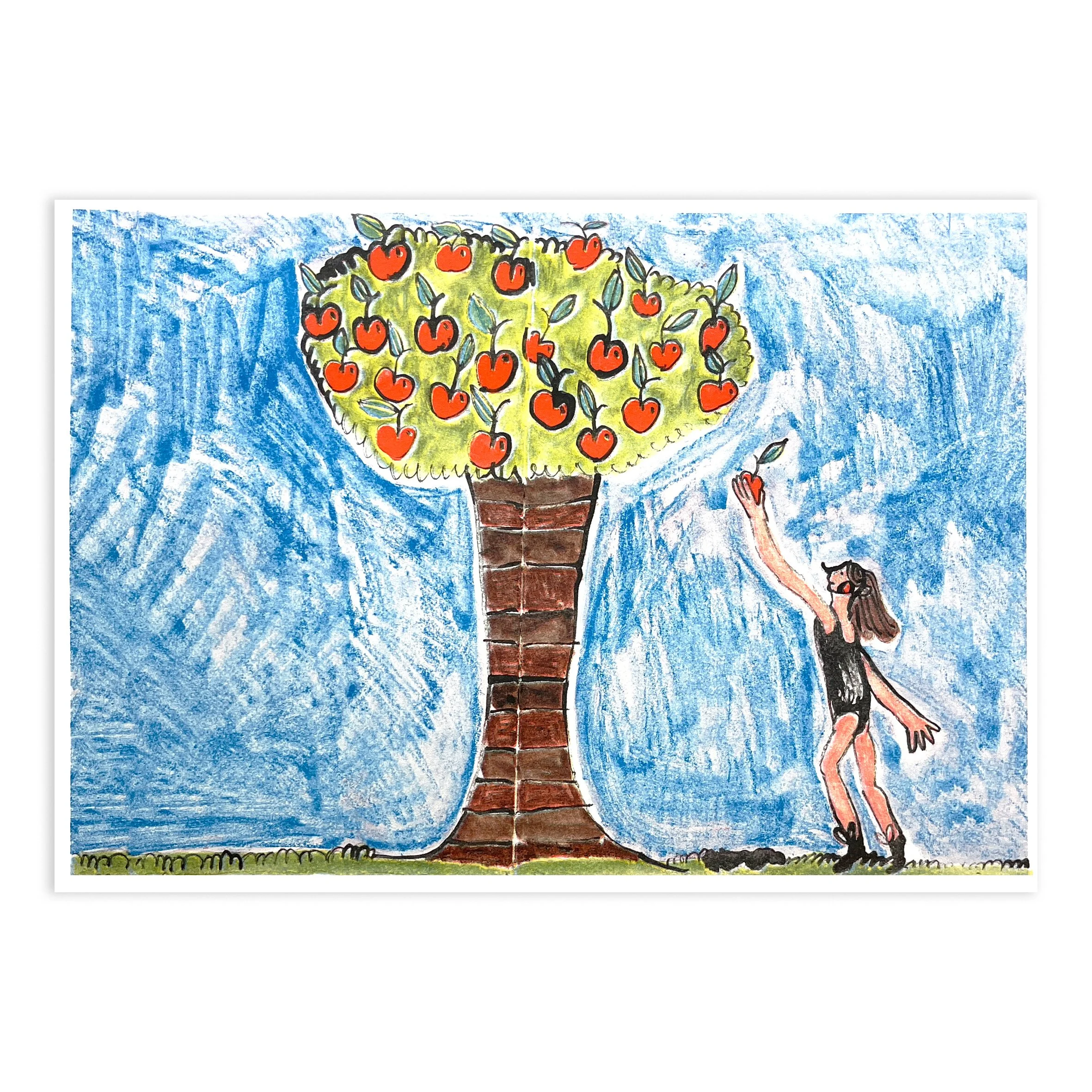 Picking Apples: A3 Riso Print