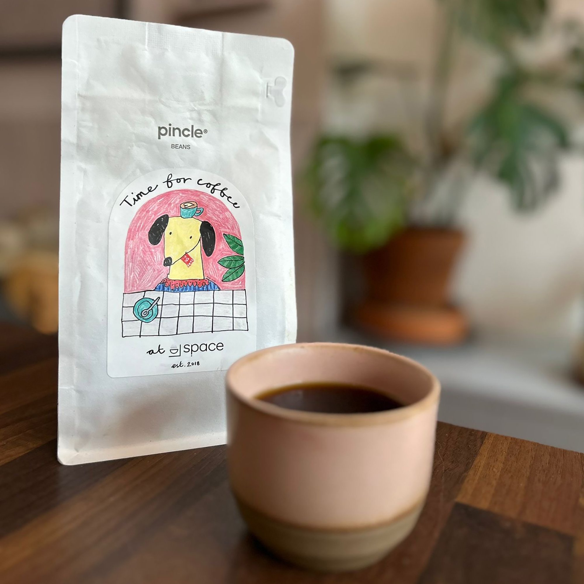 Coffee bag illustration for Space Specialty Coffee House