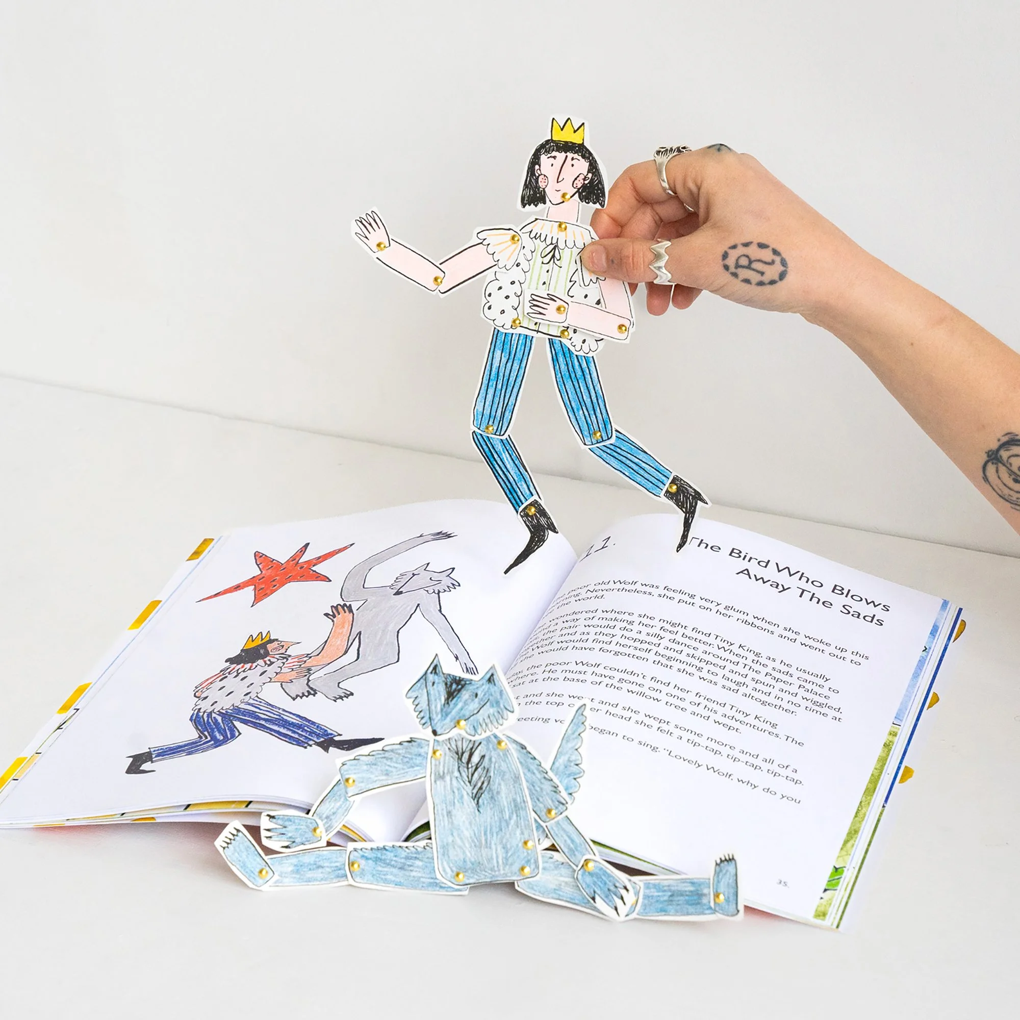 Self-published picture book Apple Sauce and Risograph printed puppets.jpg